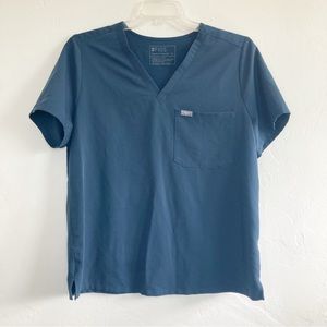 Figs Catarina One Pocket Scrub Top Technical Collection Caribbean Blue XL